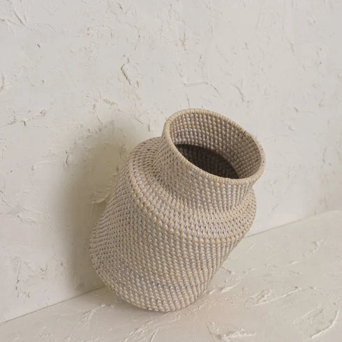 Wicker woven vase in 2 colours - Coastal Villa Homeware