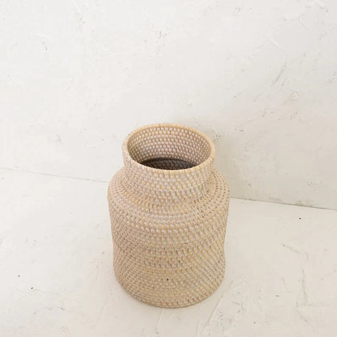 Wicker woven vase in 2 colours - Coastal Villa Homeware