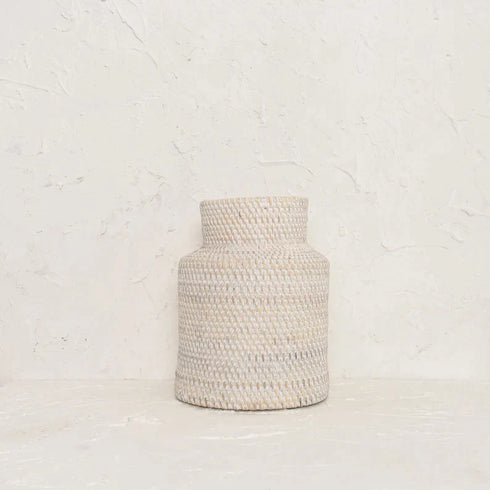 Wicker woven vase in 2 colours - Coastal Villa Homeware