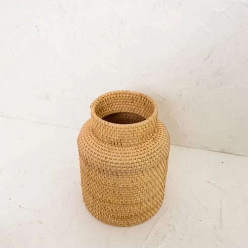Wicker woven vase in 2 colours - Coastal Villa Homeware
