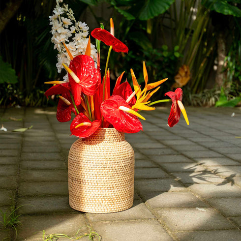 Wicker woven vase in 2 colours - Coastal Villa Homeware