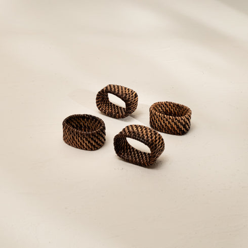 Oval Rattan Napkin Rings in 4 Colours - Coastal Villa Homeware