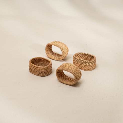 Oval Rattan Napkin Rings in 4 Colours - Coastal Villa Homeware