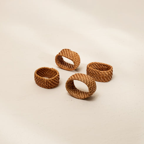 Oval Rattan Napkin Rings in 4 Colours - Coastal Villa Homeware