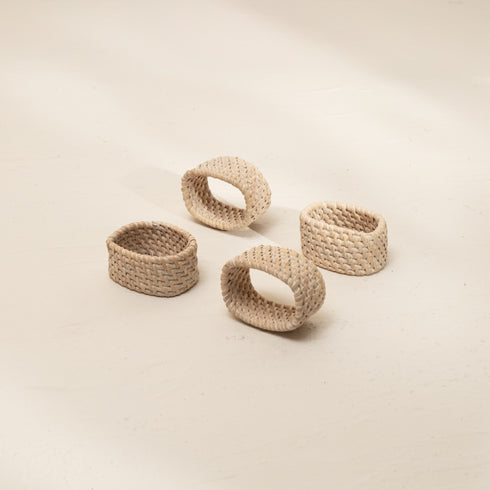 Oval Rattan Napkin Rings in 4 Colours - Coastal Villa Homeware
