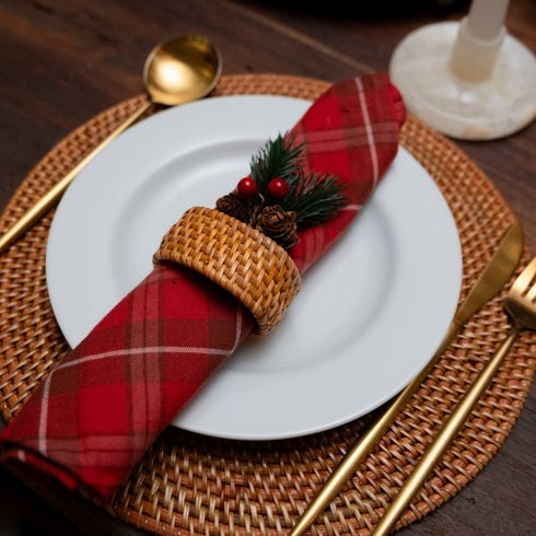 Oval Rattan Napkin Rings in 4 Colours - Coastal Villa Homeware