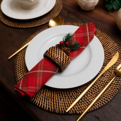Oval Rattan Napkin Rings in 4 Colours - Coastal Villa Homeware