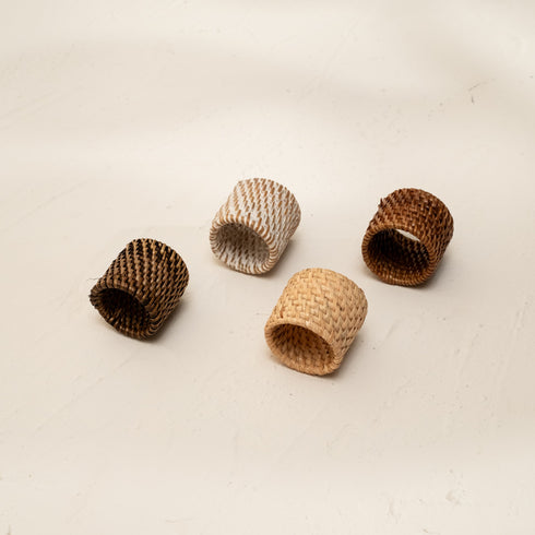 Round Wicker Napkin Rings In Four Colours - Coastal Villa Homeware