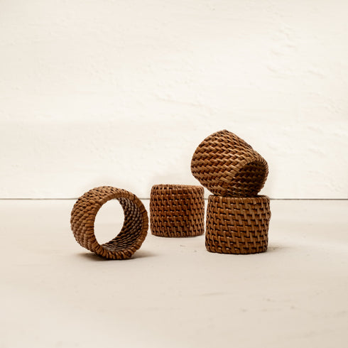 Round Wicker Napkin Rings In Four Colours - Coastal Villa Homeware