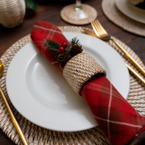 Round Wicker Napkin Rings In Four Colours - Coastal Villa Homeware