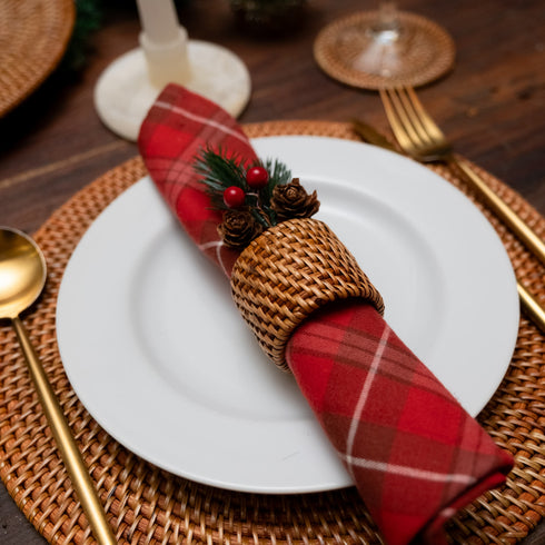 Round Wicker Napkin Rings In Four Colours - Coastal Villa Homeware