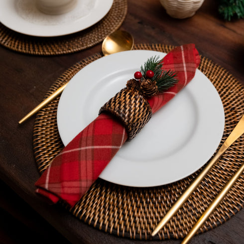 Round Wicker Napkin Rings In Four Colours - Coastal Villa Homeware