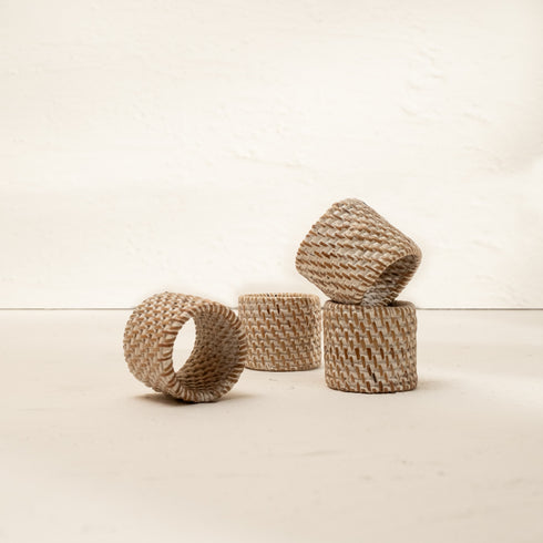 Round Wicker Napkin Rings In Four Colours - Coastal Villa Homeware