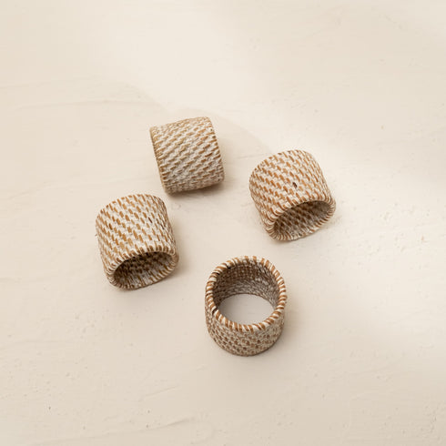 Round Wicker Napkin Rings In Four Colours - Coastal Villa Homeware