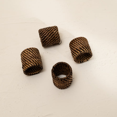 Round Wicker Napkin Rings In Four Colours - Coastal Villa Homeware