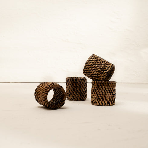Round Wicker Napkin Rings In Four Colours - Coastal Villa Homeware