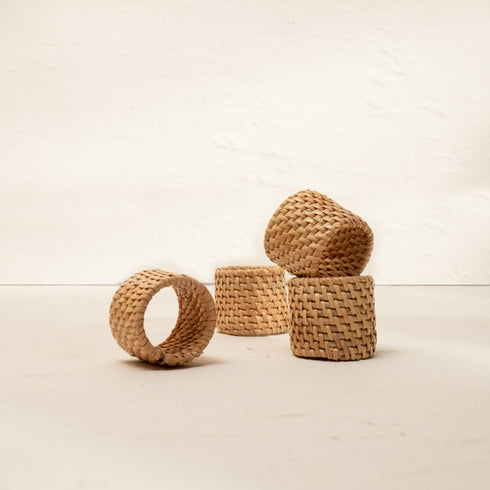 Round Wicker Napkin Rings In Four Colours - Coastal Villa Homeware