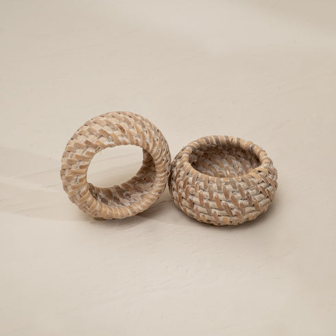 Round Wicker Napkin Rings In Four Colours - Coastal Villa Homeware