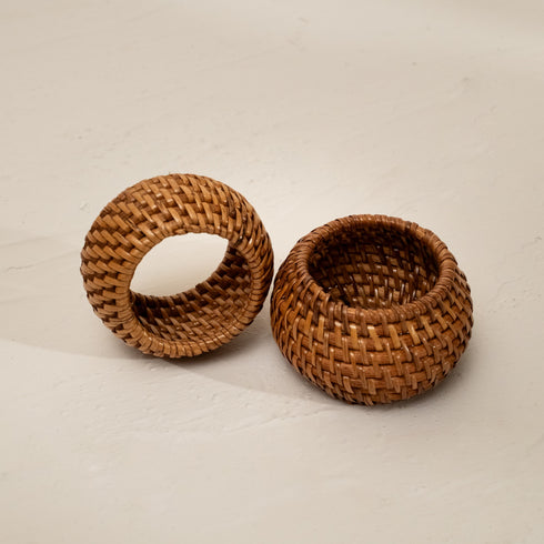 Round Wicker Napkin Rings In Four Colours - Coastal Villa Homeware