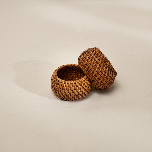 Round Wicker Napkin Rings In Four Colours - Coastal Villa Homeware
