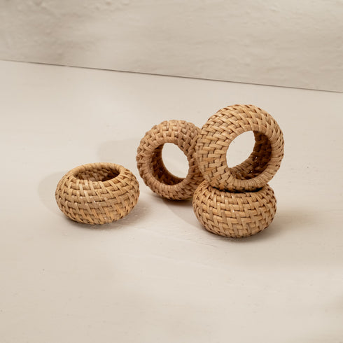 Round Wicker Napkin Rings In Four Colours - Coastal Villa Homeware