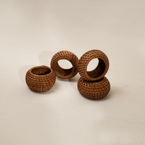 Round Wicker Napkin Rings In Four Colours - Coastal Villa Homeware