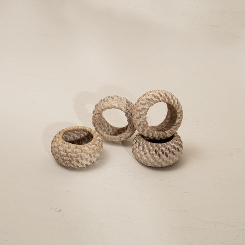 Round Wicker Napkin Rings In Four Colours - Coastal Villa Homeware