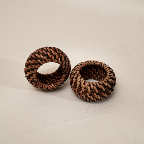 Round Wicker Napkin Rings In Four Colours - Coastal Villa Homeware