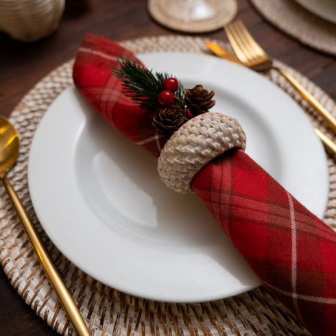 Round Wicker Napkin Rings In Four Colours - Coastal Villa Homeware