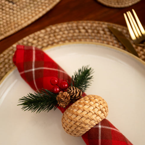 Round Wicker Napkin Rings In Four Colours - Coastal Villa Homeware