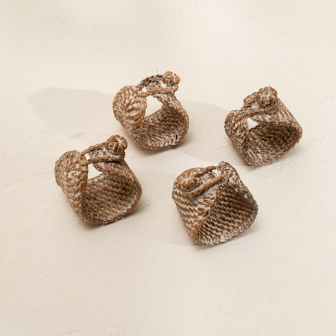 Shell Coastal Wicker Napkin Rings In 4 Colours - Coastal Villa Homeware