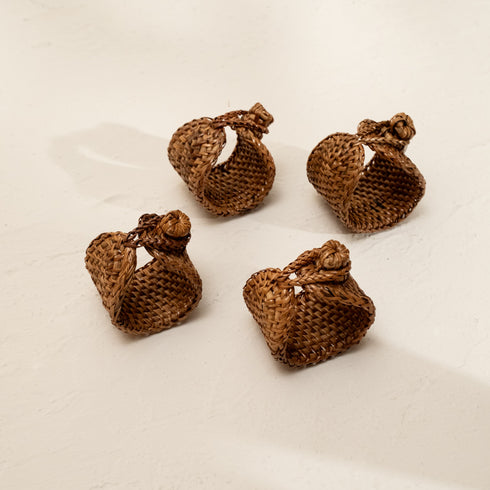 Shell Coastal Wicker Napkin Rings In 4 Colours - Coastal Villa Homeware