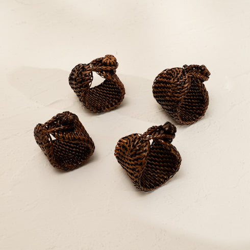 Shell Coastal Wicker Napkin Rings In 4 Colours - Coastal Villa Homeware