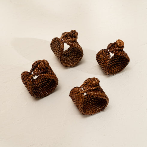 Shell Coastal Wicker Napkin Rings In 4 Colours - Coastal Villa Homeware