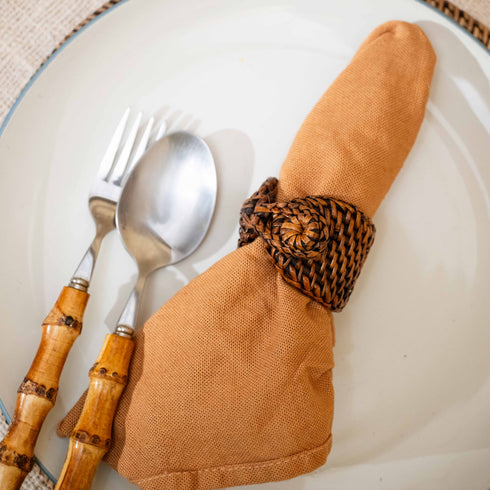 Shell Coastal Wicker Napkin Rings In 4 Colours - Coastal Villa Homeware