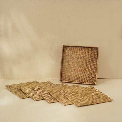 Square Placemat with Holder - Coastal Villa Homeware