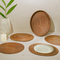 Oval Placemats Set with Holder - Honey Brown - Coastal Villa Homeware