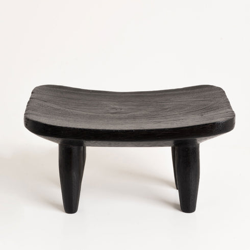 Mini Wooden Stool - Black - Coastal Villa Homeware