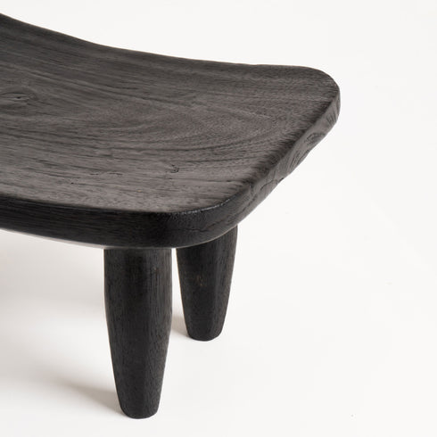 Mini Wooden Stool - Black - Coastal Villa Homeware