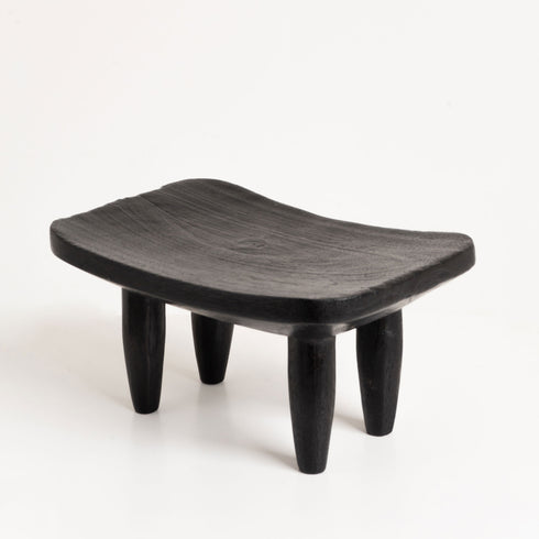 Mini Wooden Stool - Black - Coastal Villa Homeware