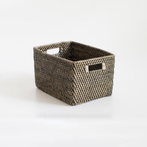 Colourful rattan storage baskets in 4 colours - Coastal Villa Homeware