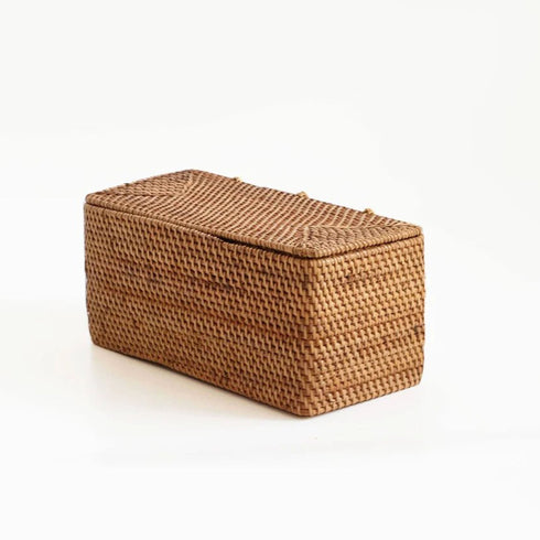 Rattan storage basket - Bathroom Amenities Storage Basket - Coastal Villa Homeware