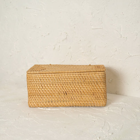 Rattan storage basket - Bathroom Amenities Storage Basket - Coastal Villa Homeware