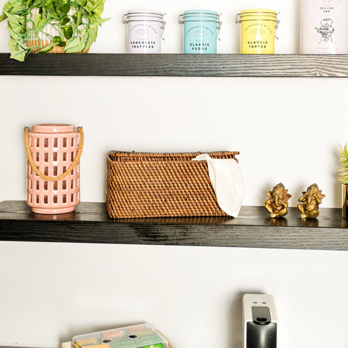 Rattan storage basket - Bathroom Amenities Storage Basket - Coastal Villa Homeware