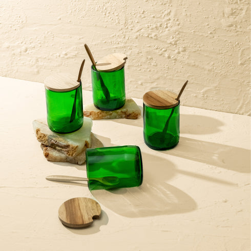 Glass Spice Jars for Kitchen Countertop