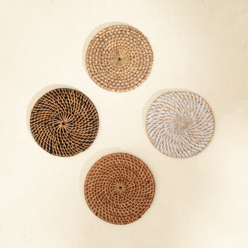 Round Rattan Coaster - Coastal Villa Homeware
