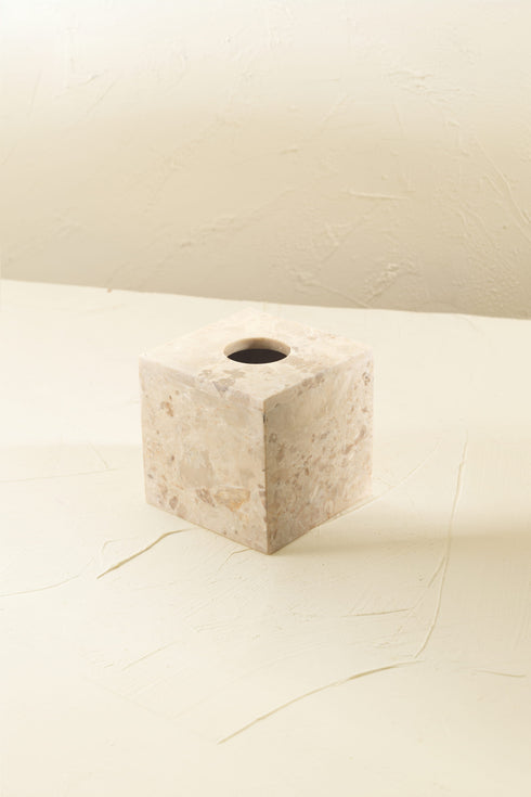 Beige marble tissue box