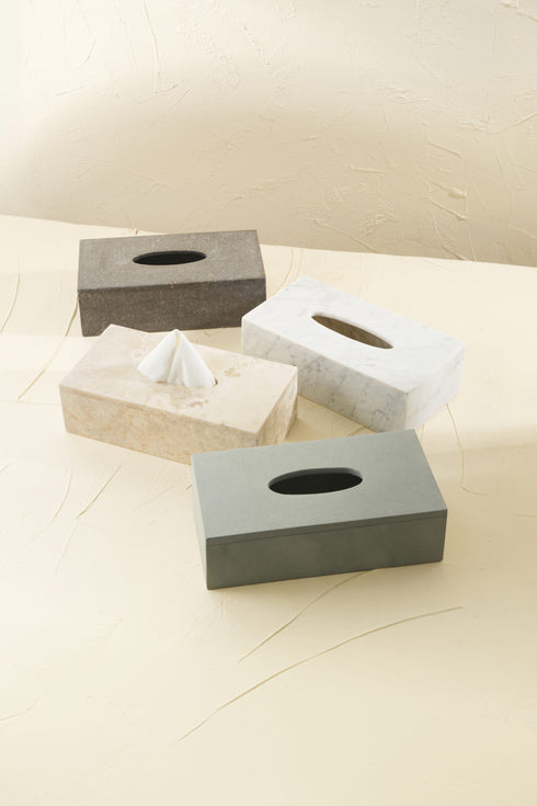 All 4 tissue rectangular boxes in 4 marble colours
