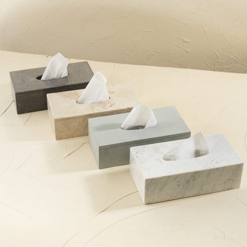 Display for 4 tissue boxes in 4 colours