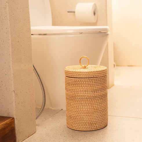 Wicker Toilet Roll Holder in 3 sizes and colours - Coastal Villa Homeware